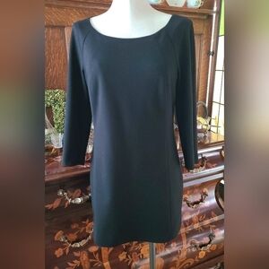 T Tahari Black Cotton 3/4 Sleeve Mini Dress -